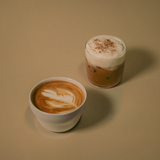 Pumpkin spice latte, hot and iced, made in the Fall Drink Building class at Coffeehaus